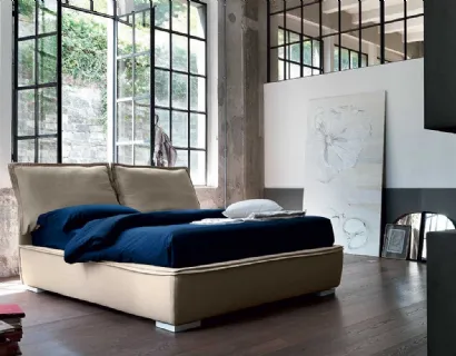 Letto in tessuto con testiera Sandy di Bontempi Letti Design