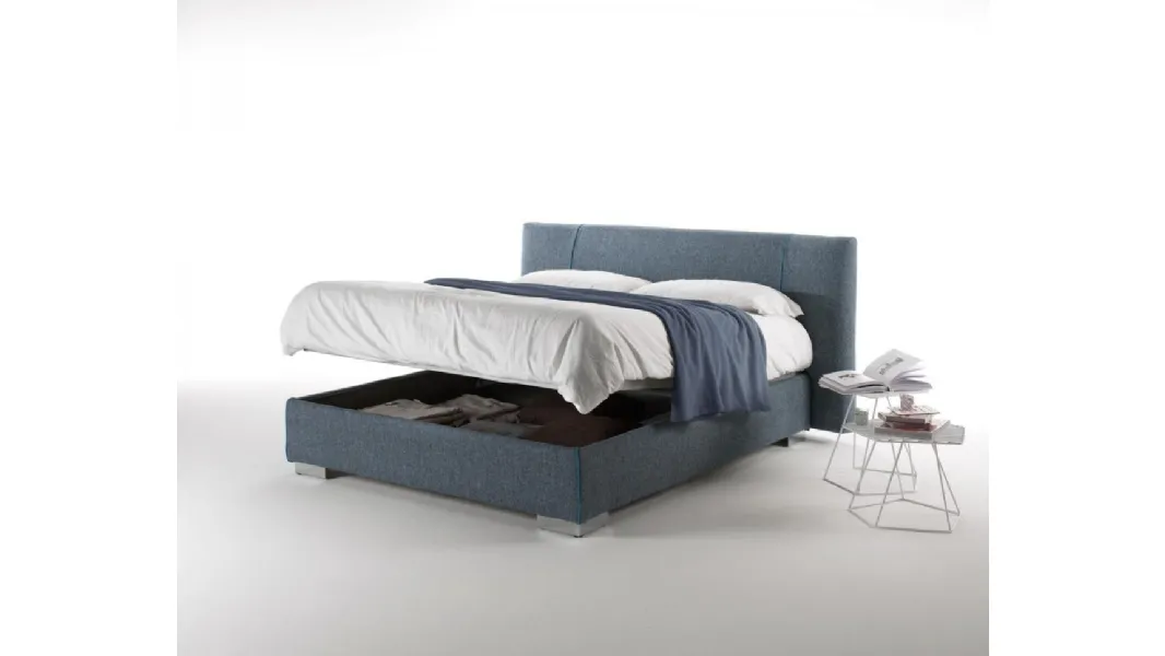 Letto imbottito con box contenitore Virgilio di Salvetti