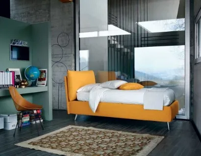 Letto singolo in tessuto Topazio di Bontempi Letti Design