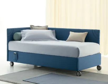 Daybed singolo Golf 219 Jeans Mode in tessuto con box contenitore di Oggioni