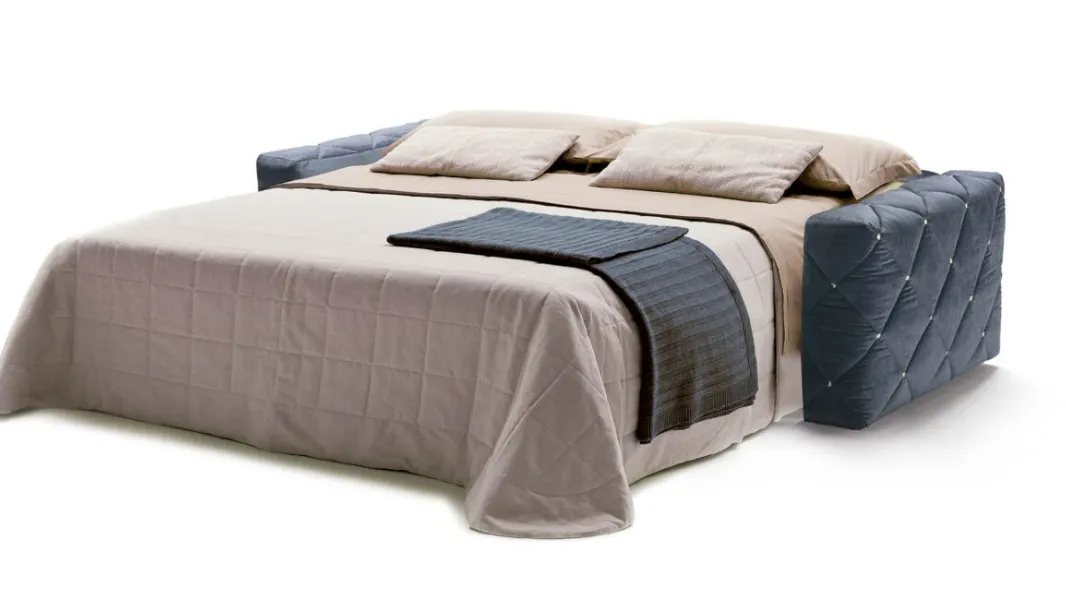 Divano letto in velluto trapuntato Douglas di Milano Bedding